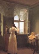 Georg Friedrich Kersting Woman before a Mirror (mk10) oil painting